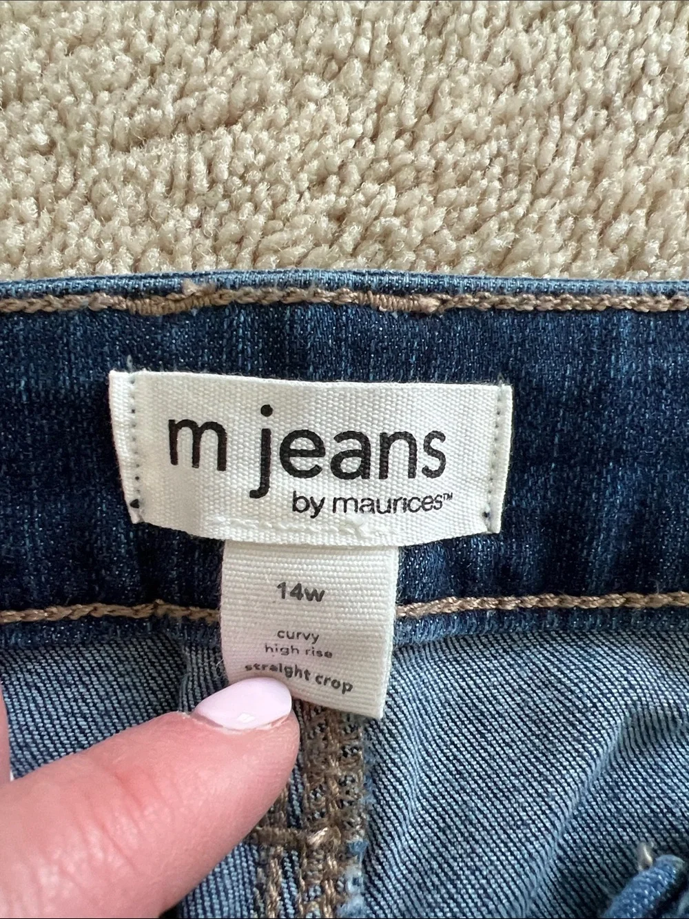 Maurices Cropped Cuffed Jeans 14W High Rise Super Stretch Curvy Fit - Picture 6 of 8
